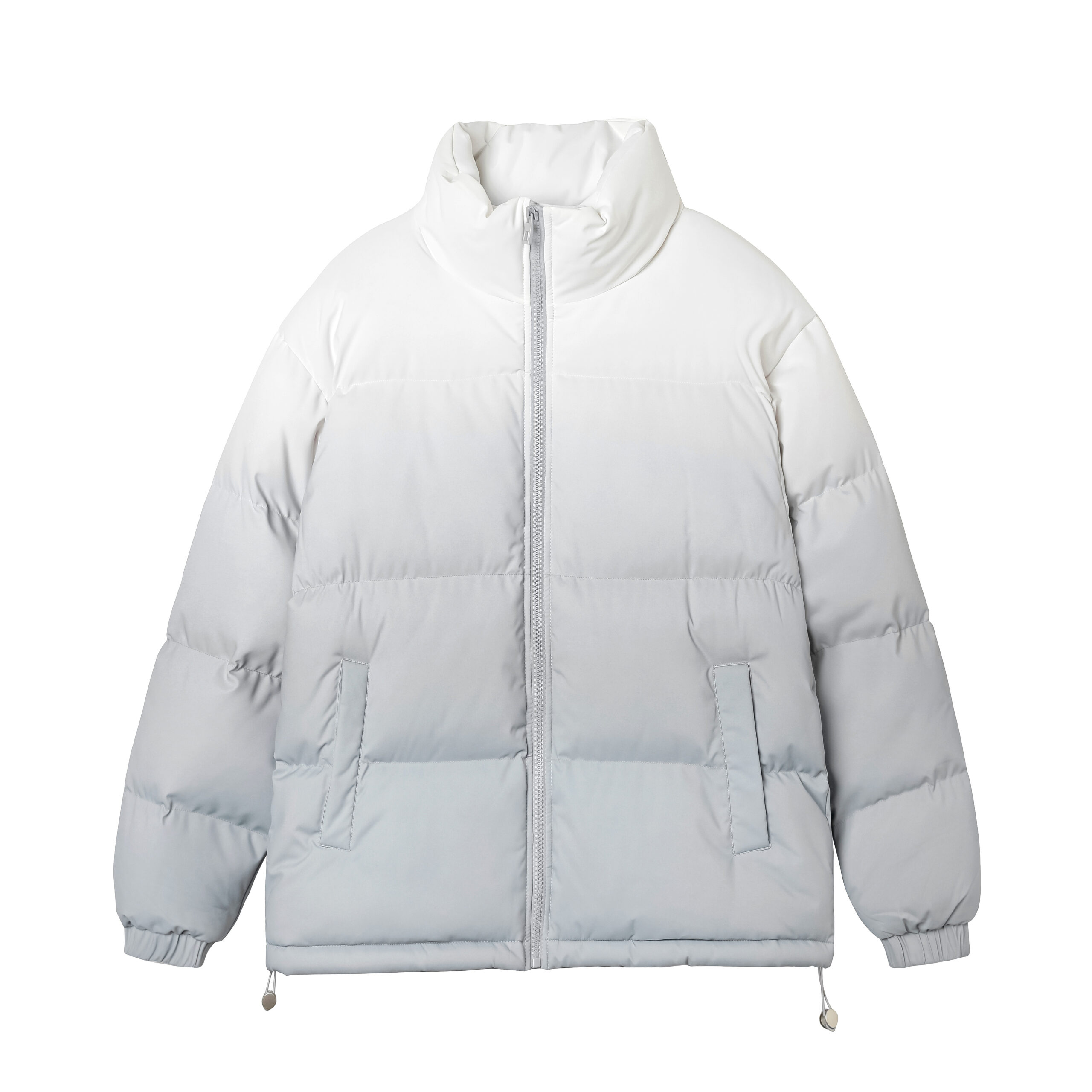 Men's windproof warm padded jacket, gradualcolor zipper hooded casual coat - Image 3